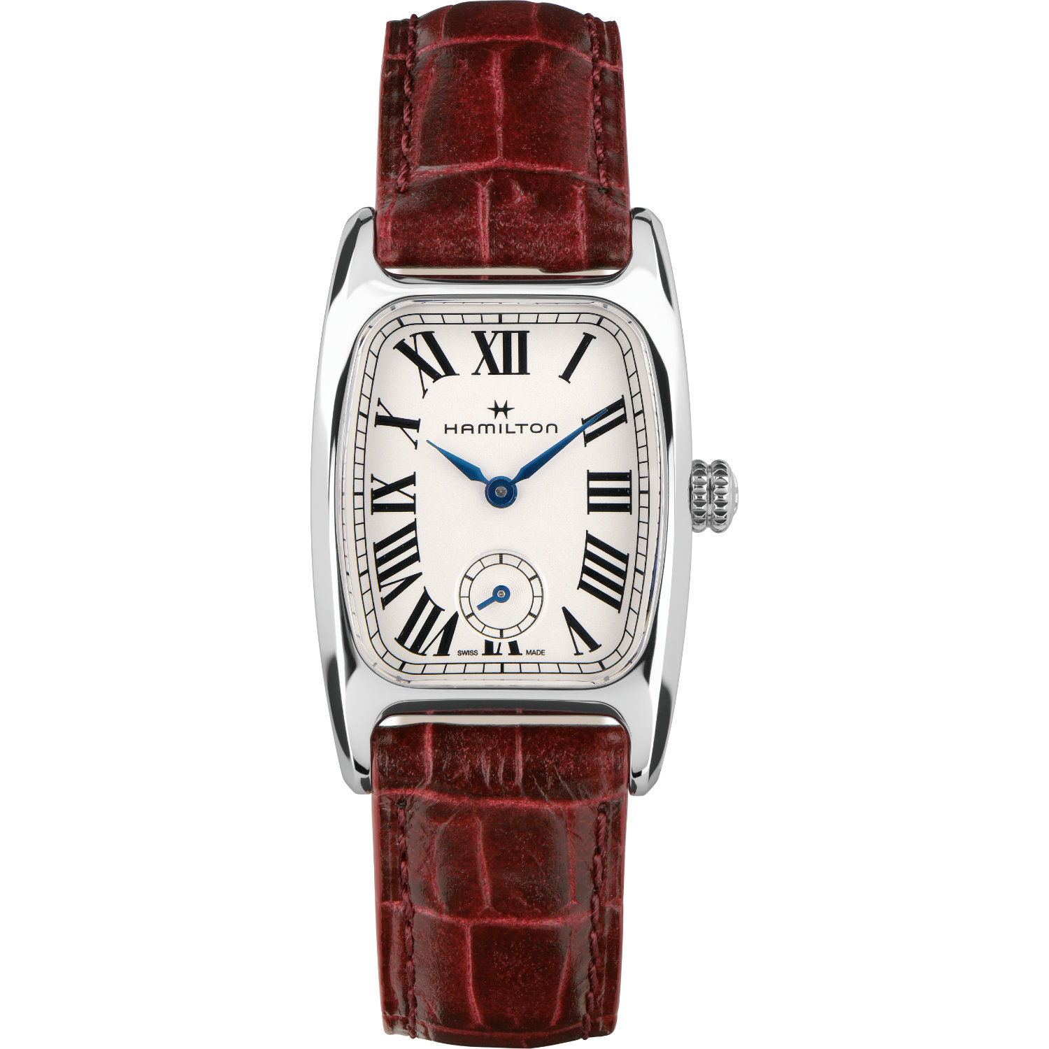 Hamilton-Boulton-Quarzo-23-5mm-H13321811-Fronte Orologio Hamilton Boulton Quarzo 23.5mm. Cassa in acciaio, movimento al quarzo, vetro zaffiro e cinturino in pelle.