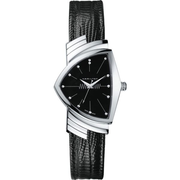 Orologio Hamilton Ventura Quarzo. Cassa in acciaio di 32.5 mm, vetro minerale, movimento al quarzo. Impermeabile 50 metri. Presente in Men in Black I, III e IV.