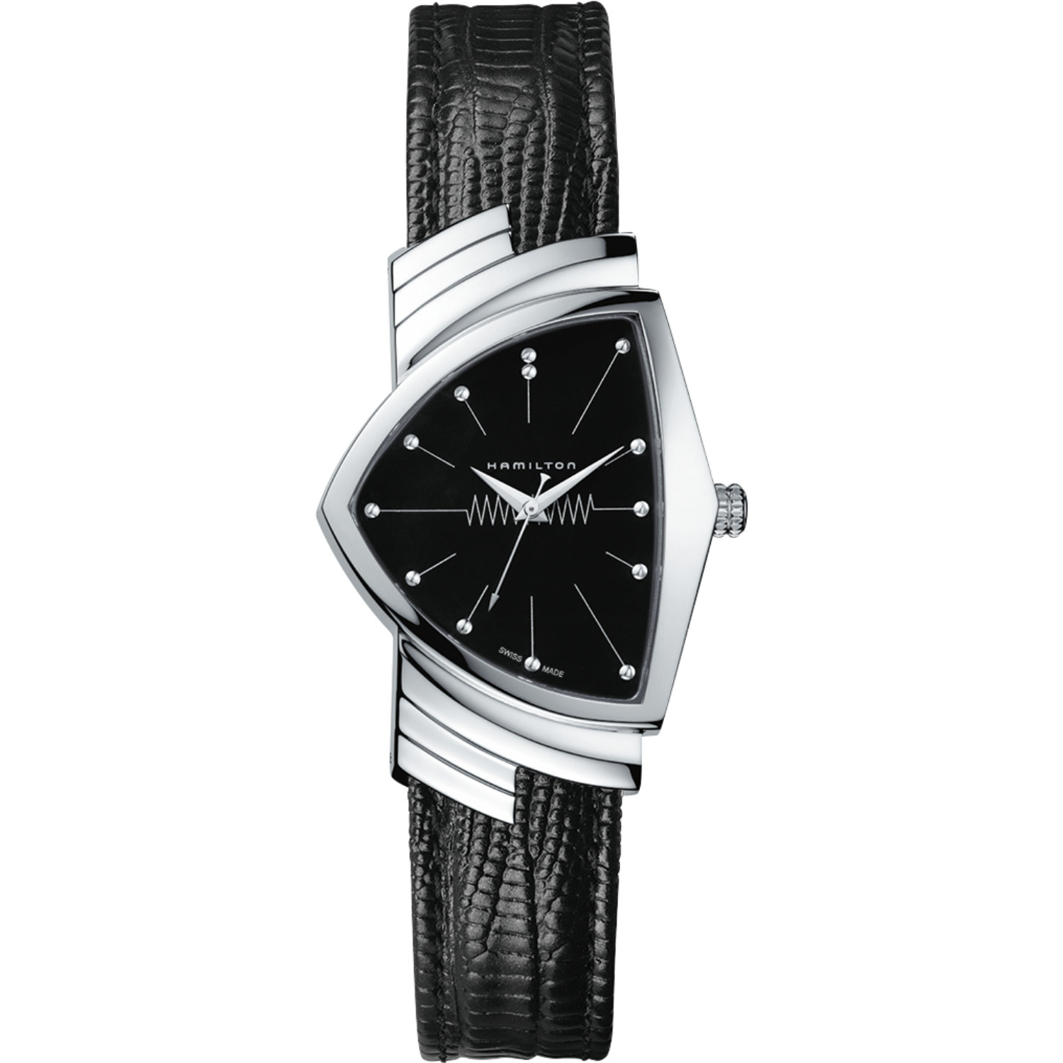 Orologio Hamilton Ventura Quarzo. Cassa in acciaio di 32.5 mm, vetro minerale, movimento al quarzo. Impermeabile 50 metri. Presente in Men in Black I, III e IV.