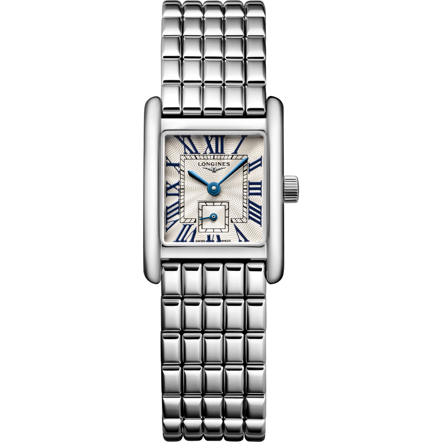 Longines-Dolcevita-Mini-L52004716-Fronte Orologio Longines Mini Dolcevita. Cassa in acciaio, vetro zaffiro, movimento al quarzo. Impermeabile 30 metri.