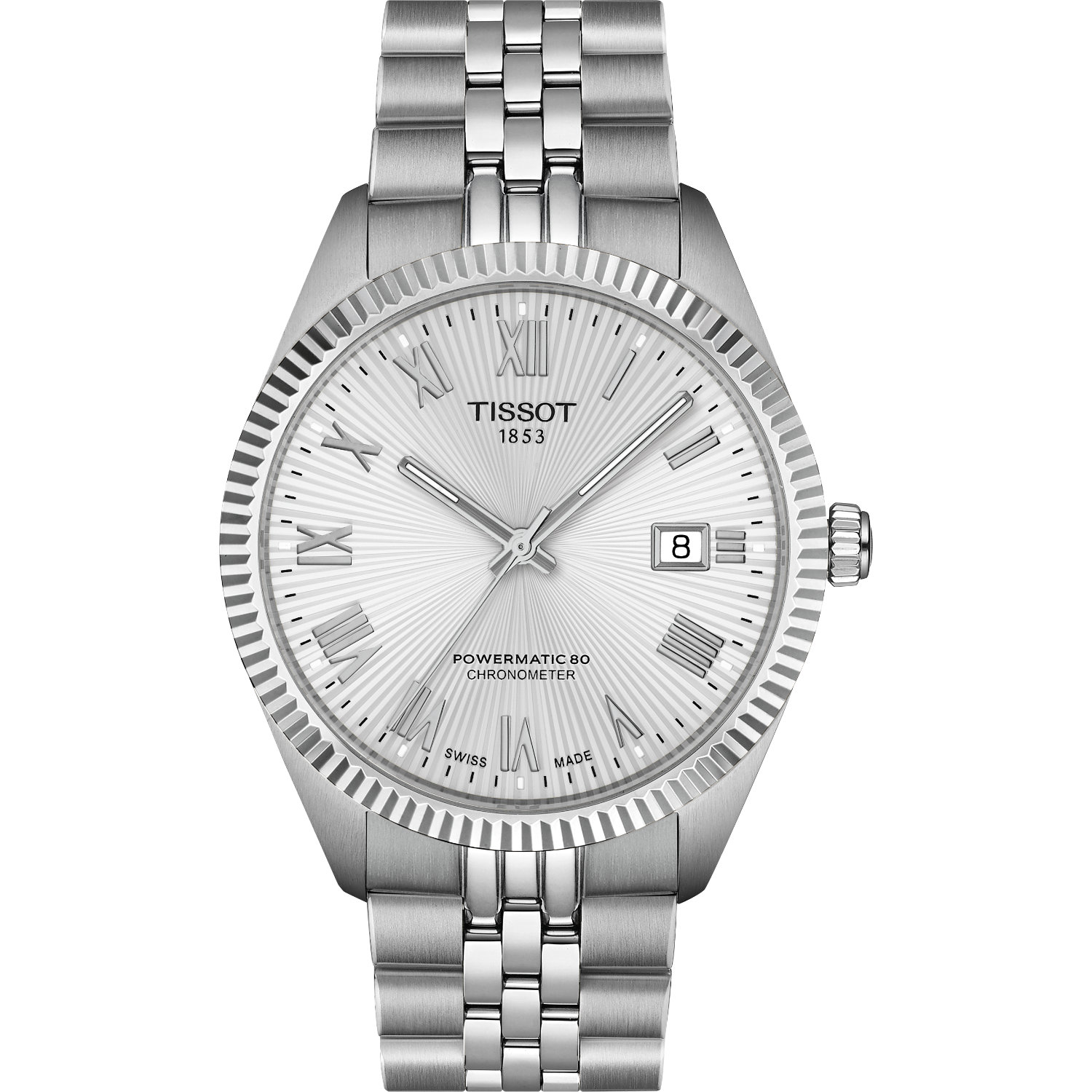 Tissot-Ballade-Automatico-39mm-T1564081103300-Fronte Orologio Tissot Ballade automatico 39mm, cassa e bracciale in acciaio