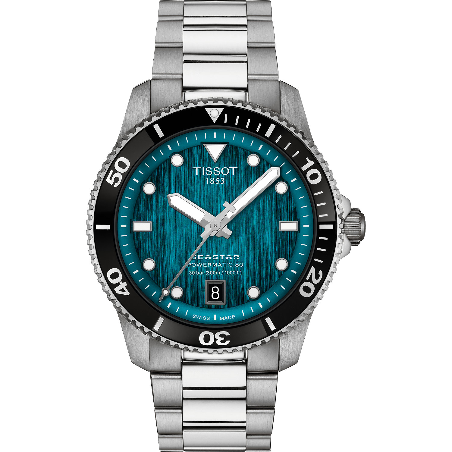 Tissot-Seastar-1000-Automatico-40mm-T1208071109100-Fronte Orologio Tissot Seastar 1000 Automatico 40mm, cassa in acciaio, fondello a vista impermeabile 300 metri