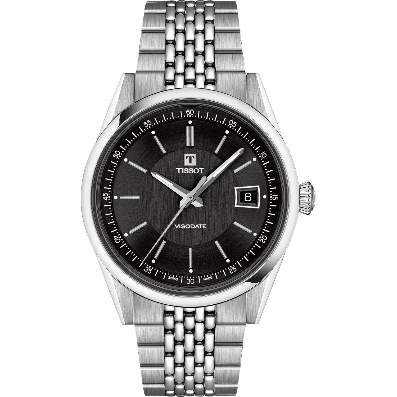Orologio Tissot Visodate Automatico 39mm, cassa e bracciale acciaio